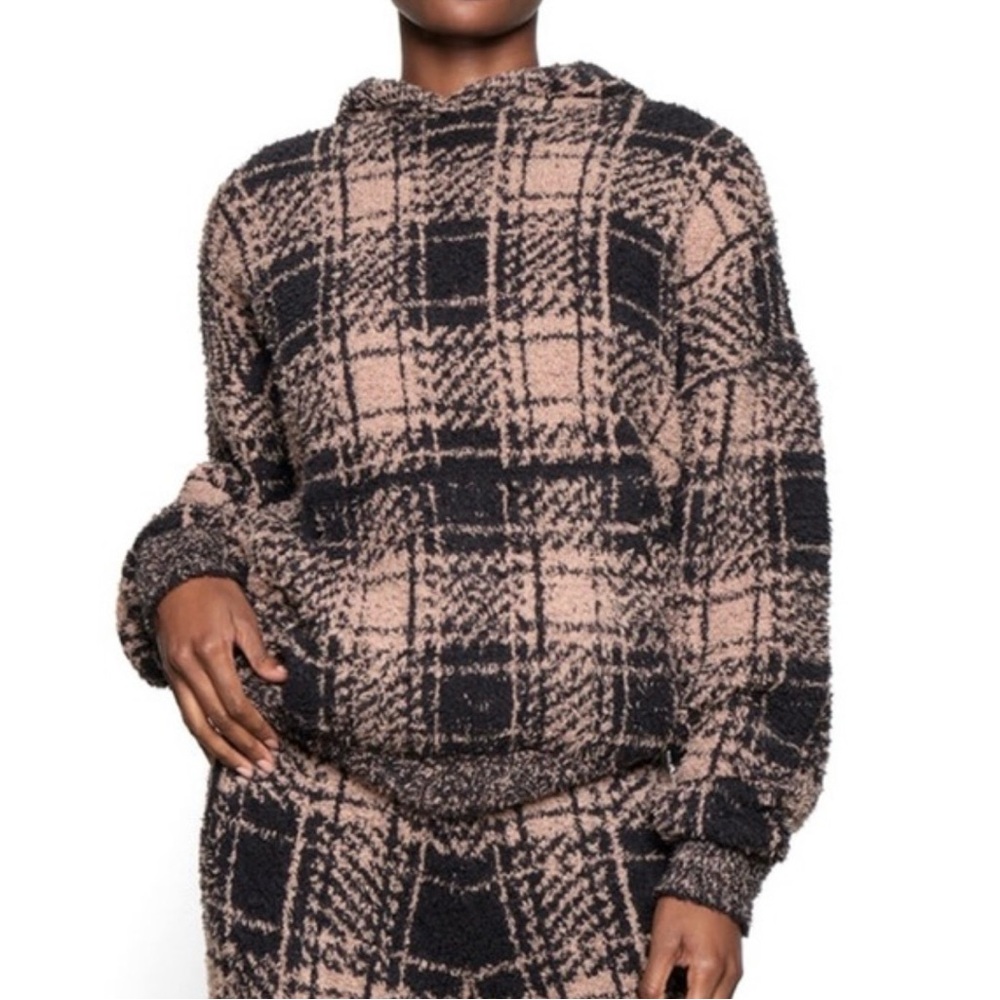 SKIMS Cozy Knit Plaid Hoodie